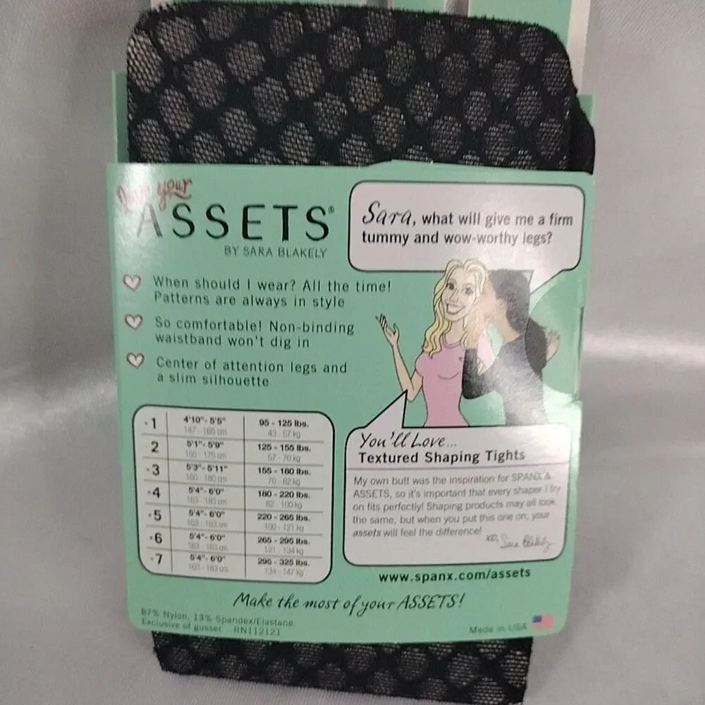 Assets By Sara Blakely Leggings Womens Size A Black Lattice Textured Shape